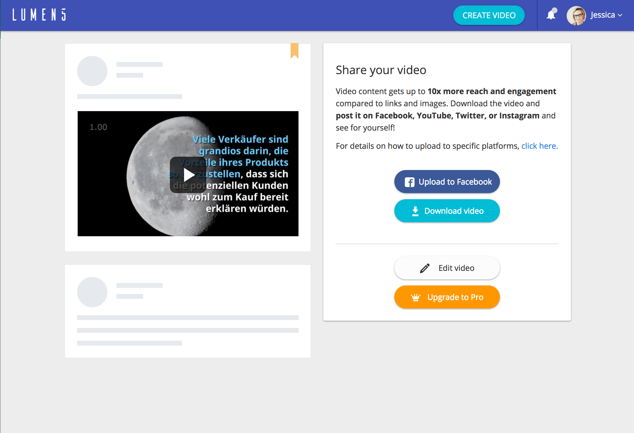 Lumen5 Video Download und sharing